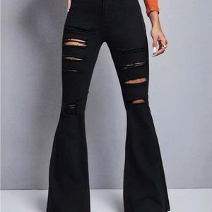 Ripped Frayed Flare
Leg Jeans
